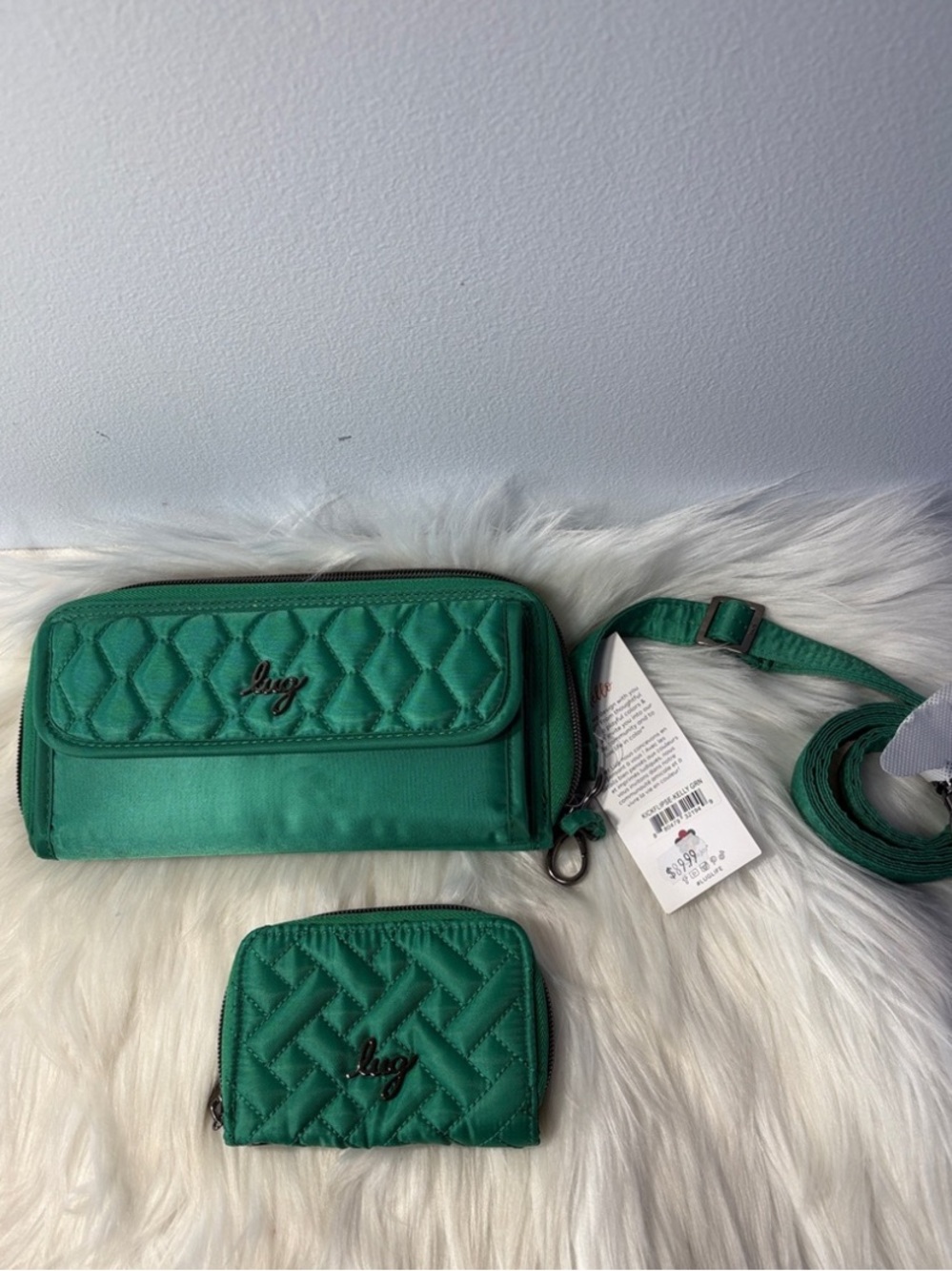NWT Lug Kickflip SE convertible wallet & Coin Wallet in Kelly Green NEW RFID